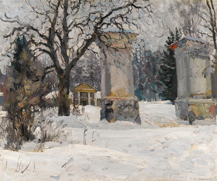谢尔盖·阿尔塞尼耶维奇·维诺格拉多夫(Sergei Arsenievich Vinogradov)作品-冬季庄园入口