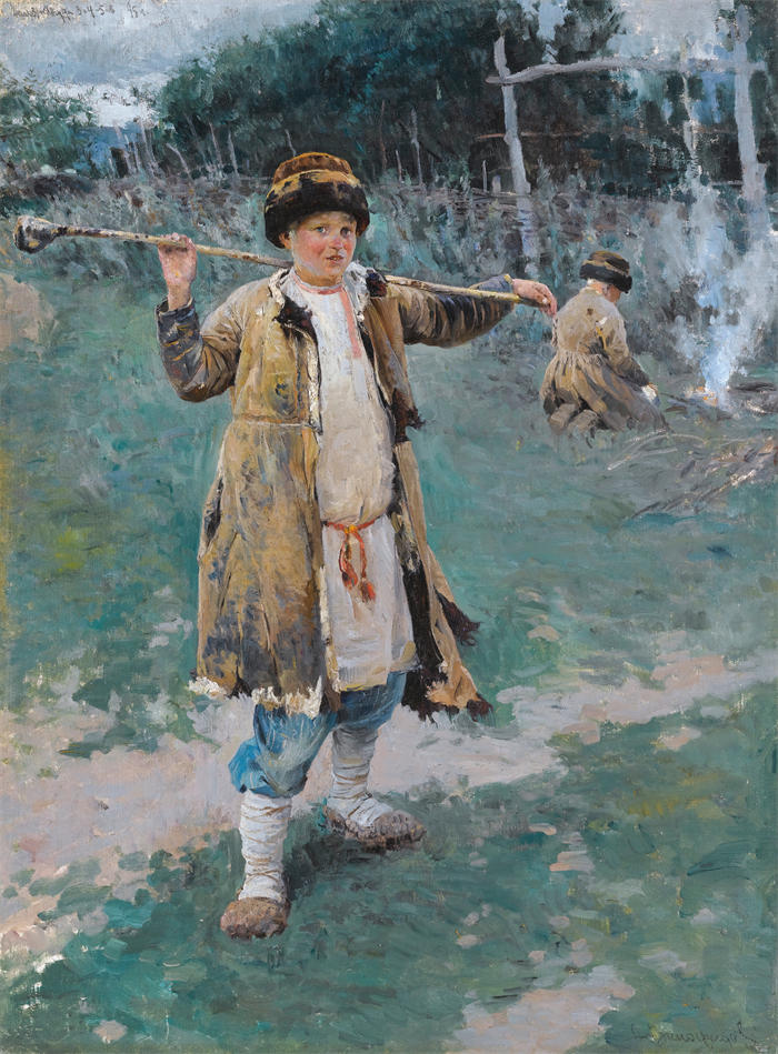 谢尔盖·阿尔塞尼耶维奇·维诺格拉多夫(Sergei Arsenievich Vinogradov)作品-乡村男孩(1895)
