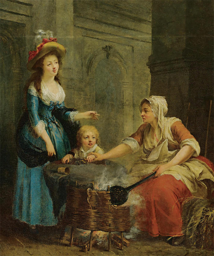 让-巴蒂斯特·夏庞蒂埃（Jean-Baptiste Charpentier，法国画家）作品-板栗卖家