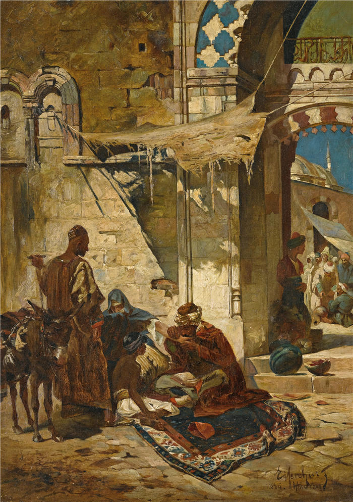 弗朗茨·艾森胡特（Franz Eisenhut，匈牙利画家）作品-治疗师，贝鲁特 (1886)