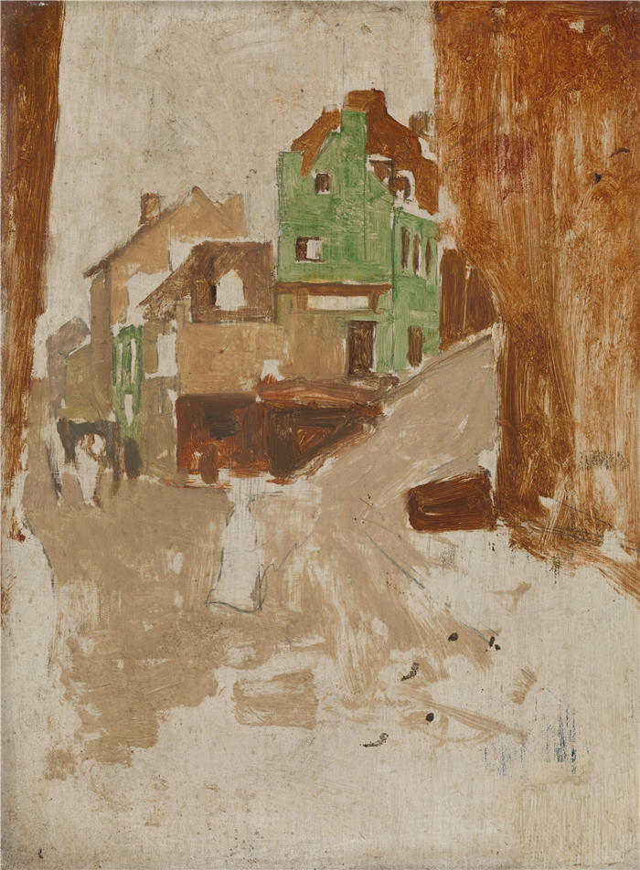 乔治·亨德里克·布莱特纳（George Hendrik Breitner，荷兰画家）作品-巴黎蒙马特街（c. 1880 - c. 1923）