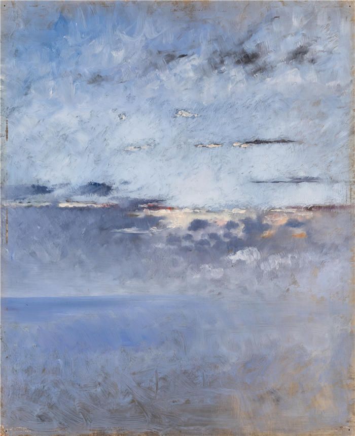 奥古斯特·哈格堡(August Hagborg,瑞典画家 )作品-《海与云 (1881)》