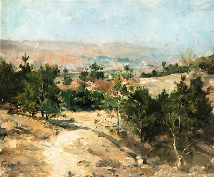 埃米尔·弗里安特（Émile Friant，法国画家）作品-《松树（马尔泽维尔高原）（1879 年）》