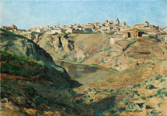 埃米尔·弗里安特（Émile Friant，法国画家）作品-《托莱多景观（1891 年）》