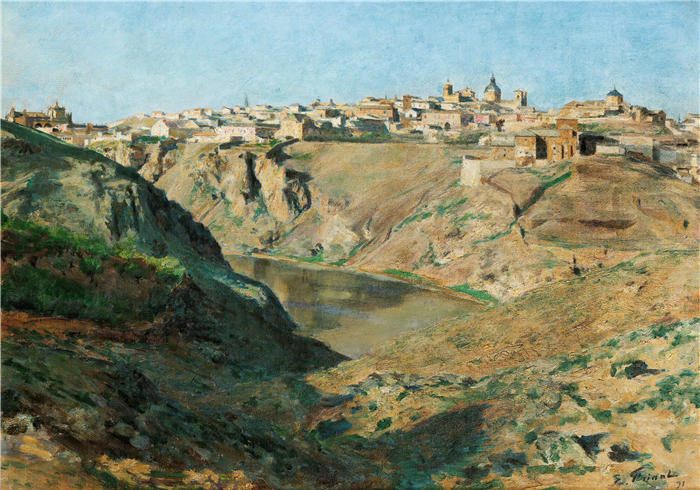 埃米尔·弗里安特(Émile Friant,法国画家)作品-《托莱多景观(1891 年)》