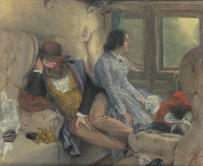 阿道夫·门泽尔(Adolph Menzel,德国)作品-经过一夜的旅程(1851 年)