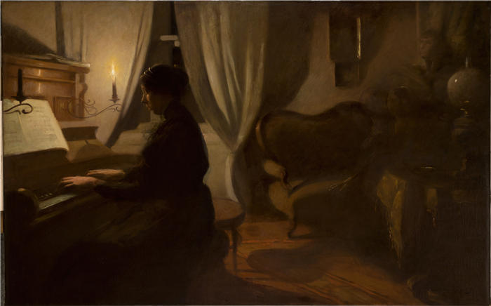 沃兹米日·泰特马耶（Włodzimierz Tetmajer，波兰画家）高清作品-《老歌 (1908)》