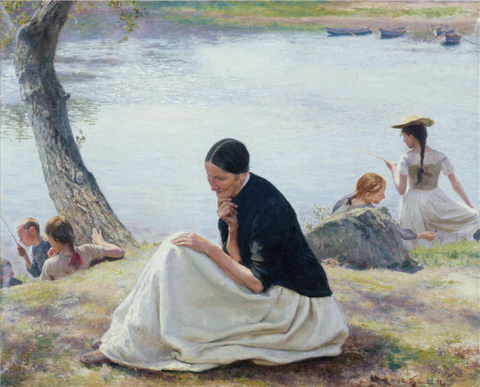 埃米尔·弗里安特(Émile Friant,法国画家)作品-《纪念品 (1891)》