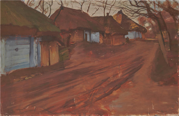 沃兹米日·泰特马耶（Włodzimierz Tetmajer，波兰画家）高清作品-《通往村庄的道路（1911）》