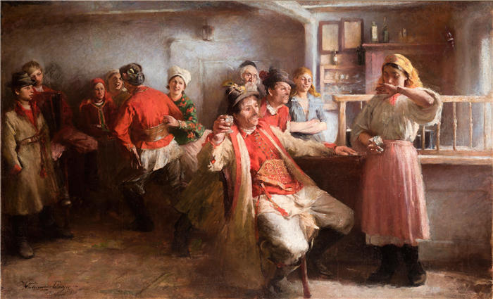 沃兹米日·泰特马耶（Włodzimierz Tetmajer，波兰画家）高清作品-《求爱 (1894)》
