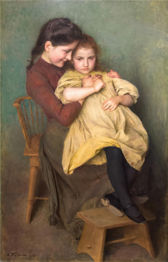 埃米尔·弗里安特（Émile Friant，法国画家）作品-《Chagrin d'Enfant (1898)》