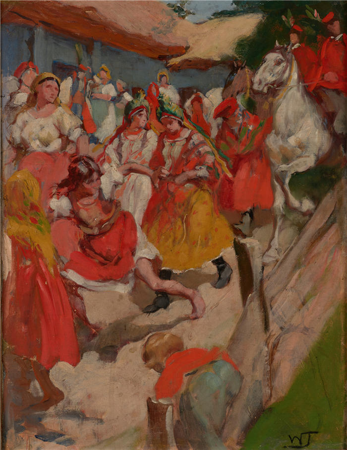沃兹米日·泰特马耶(Włodzimierz Tetmajer,波兰画家)高清作品-《伴郎 (1918-1922)》