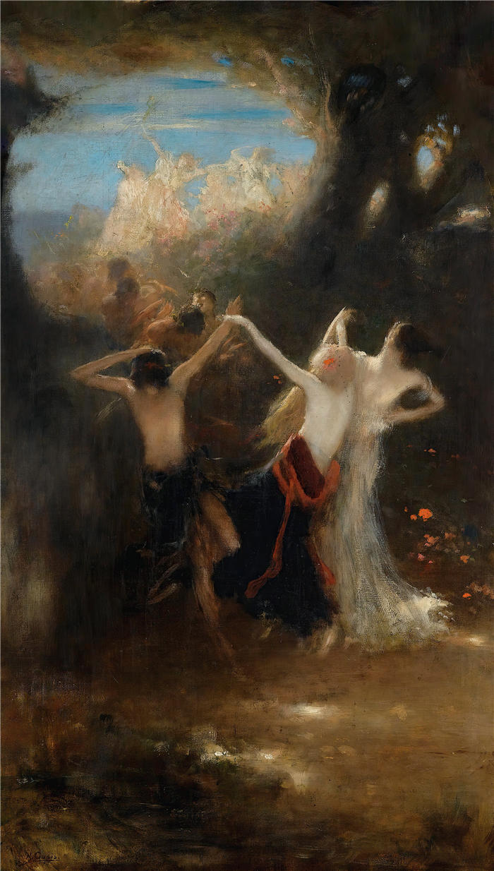 尼古拉斯·吉齐斯（Nikolaos Gyzis，希腊画家）作品-仙女之舞