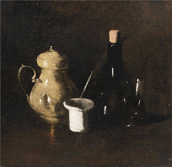 奥古斯丁·泰奥杜勒·里博特（Augustin Théodule Ribot，法国画家 ）作品-《茶点》