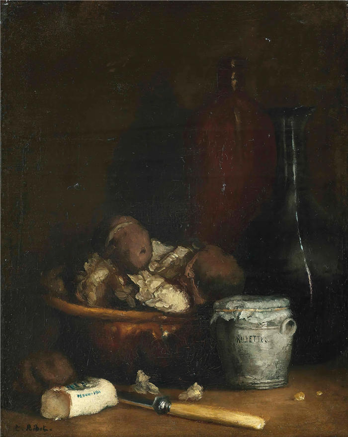 奥古斯丁·泰奥杜勒·里博特（Augustin Théodule Ribot，法国画家 ）作品-《Rillettes avec 伴奏》