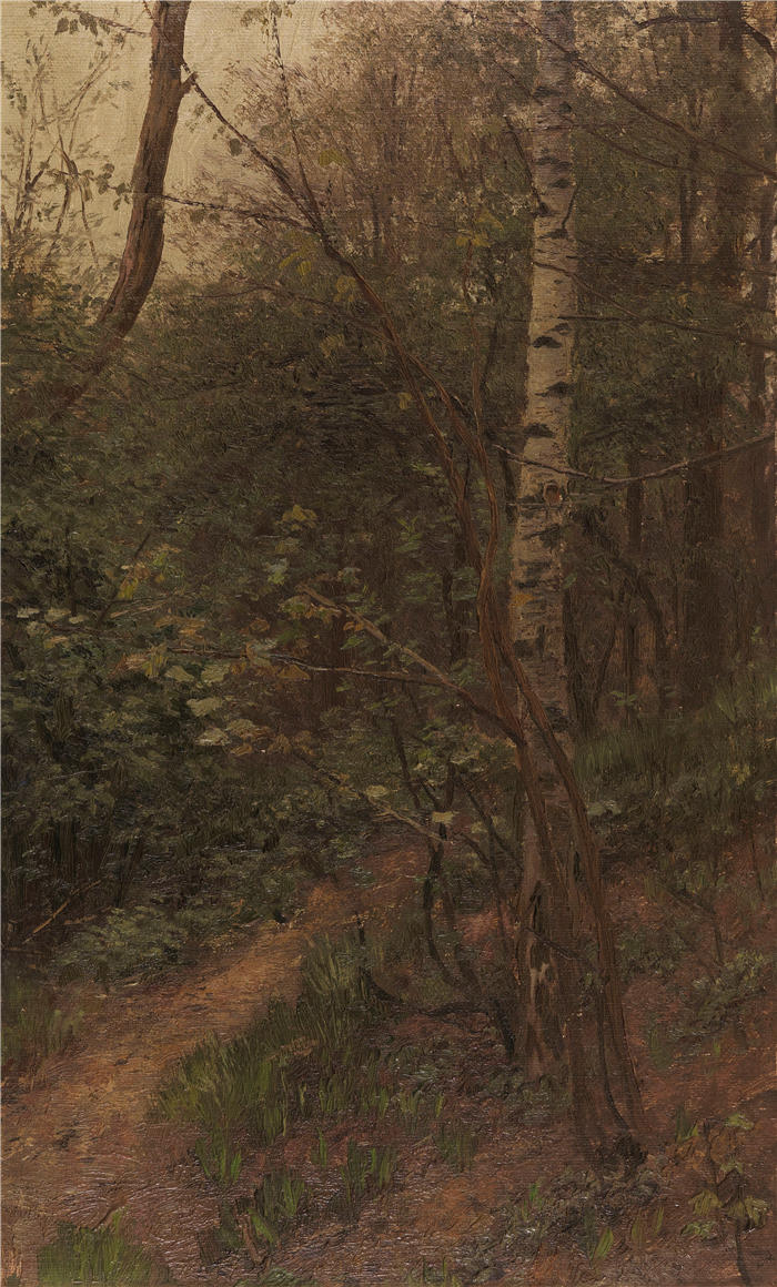 亚历山大·科斯特（Alexander Koester，德国画家）高清作品-《瓦尔德兰河畔伯肯 (1902)》