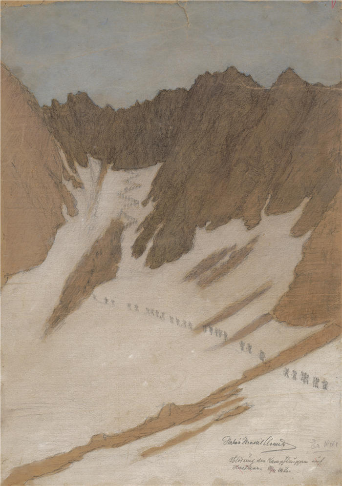 埃莱米尔·哈拉斯-赫拉迪尔（Elemír Halász-Hradil，捷克画家）高清作品-《到山上 (1916)》