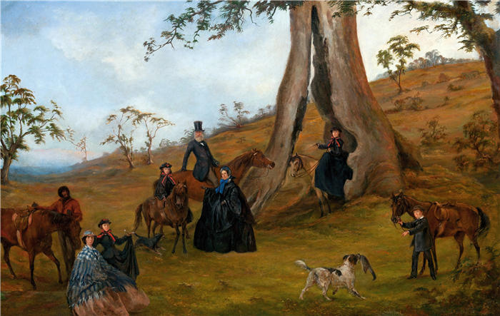 亚历山大·施拉姆（Alexander Schramm，澳大利亚，1813-1864 年）作品-吉尔伯特家族 (1864)