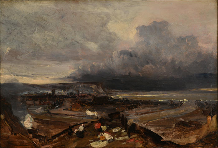 尤金·伊莎贝（Eugène Isabey,法国画家）高清作品-《Le Port de Dieppe（1842 年后）》