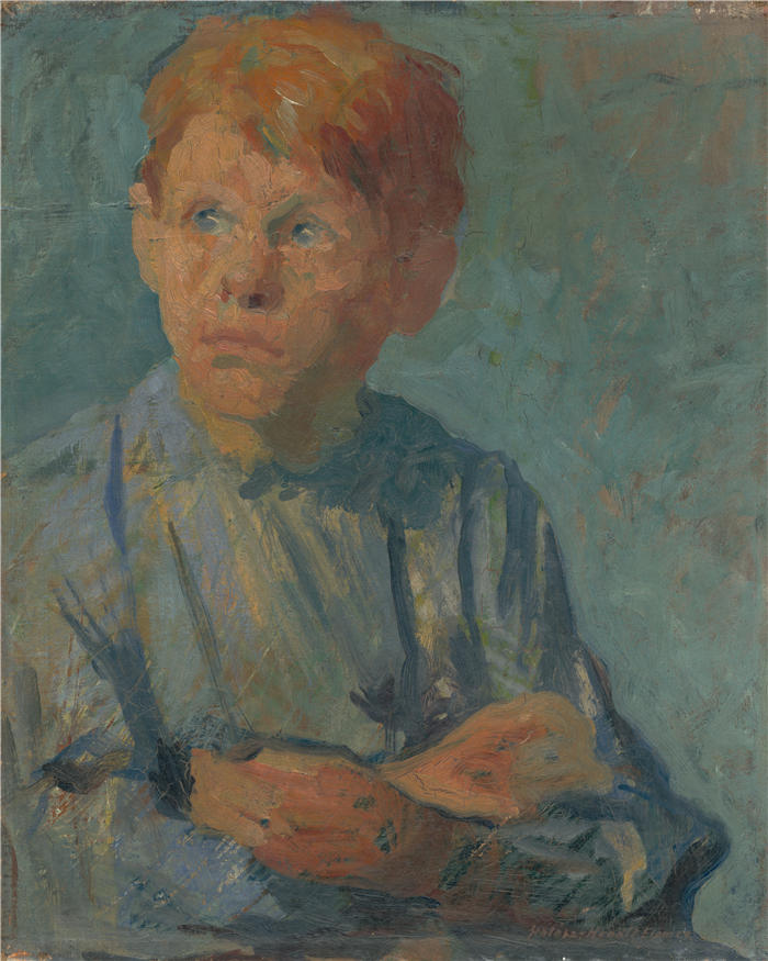 埃莱米尔·哈拉斯-赫拉迪尔（Elemír Halász-Hradil，捷克画家）高清作品-《姜男孩 (1900)》