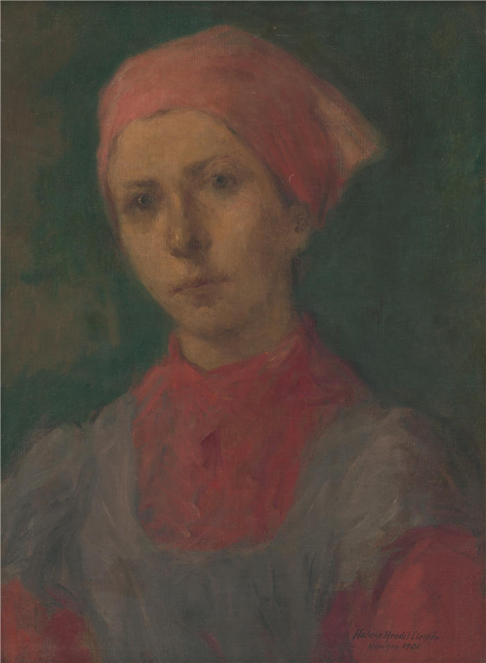 埃莱米尔·哈拉斯-赫拉迪尔(Elemír Halász-Hradil,捷克画家)高清作品-《农家女(1901)》