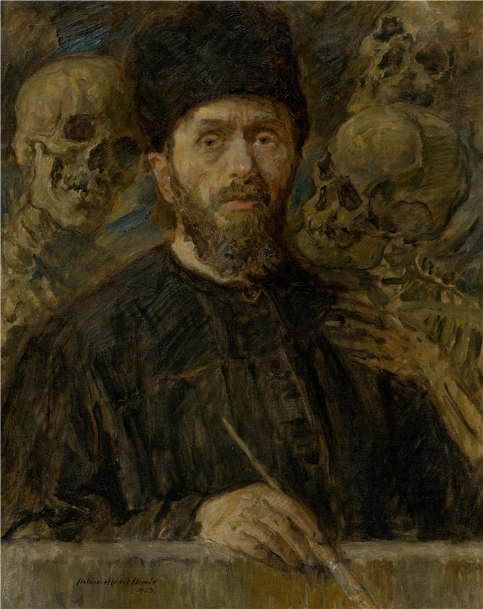 埃莱米尔·哈拉斯-赫拉迪尔(Elemír Halász-Hradil,捷克画家)高清作品-《自画像 (1923)》
