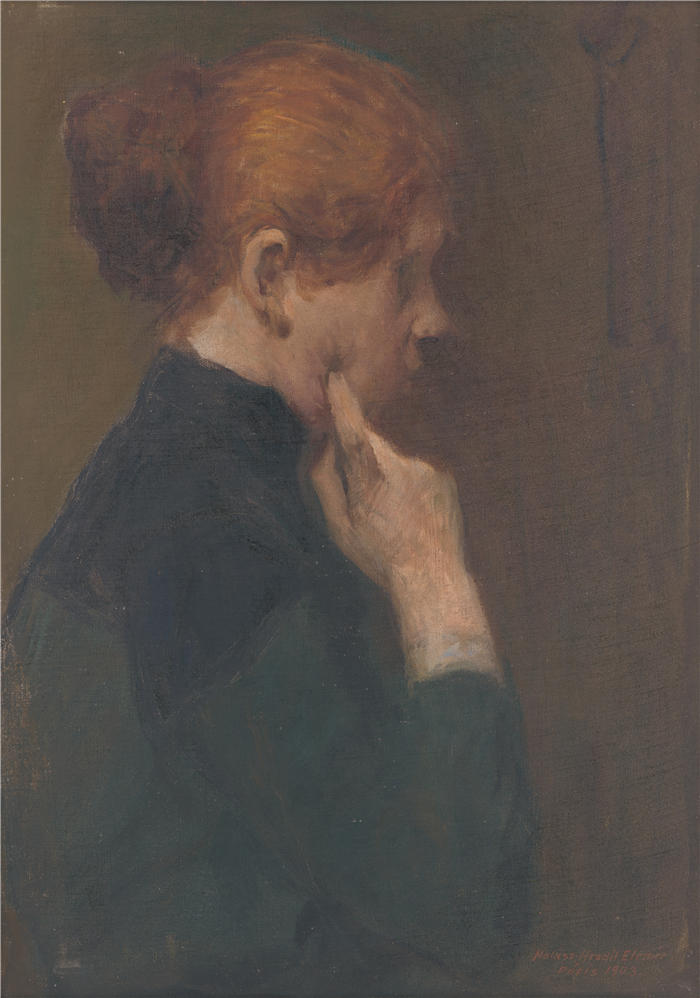 埃莱米尔·哈拉斯-赫拉迪尔（Elemír Halász-Hradil，捷克画家）高清作品-《一个迷失的女孩的研究（1903）》