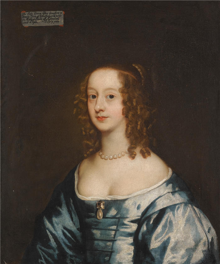 彼得·莱利（Peter Lely，荷兰画家）高清作品-《艾尔斯伯里伯爵夫人戴安娜·格雷的肖像（D.1689）》