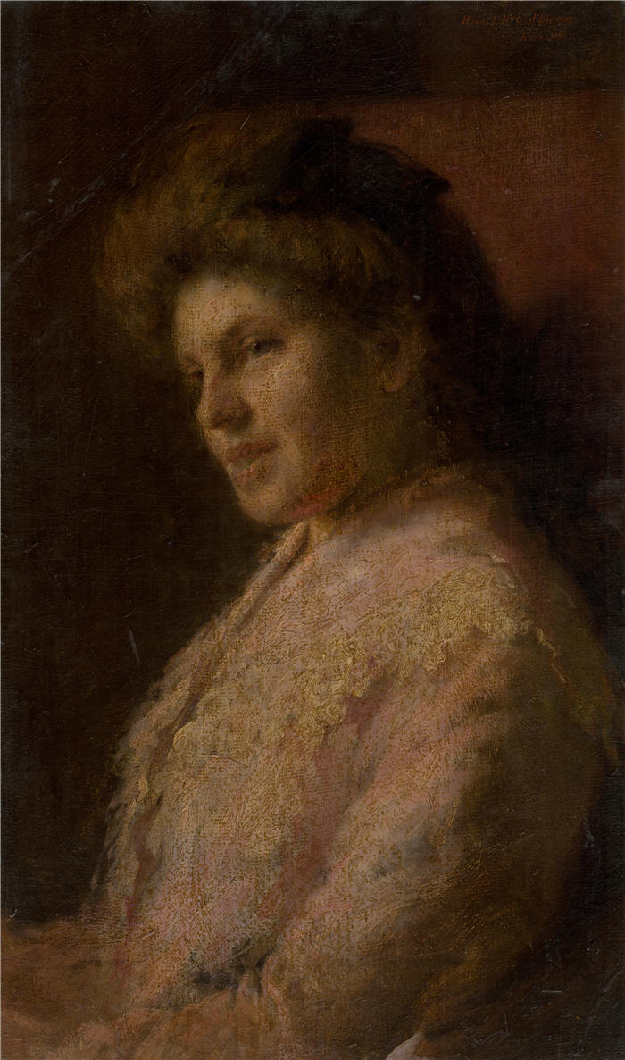 埃莱米尔·哈拉斯-赫拉迪尔(Elemír Halász-Hradil,捷克画家)高清作品-《一个女人的肖像(1905)》