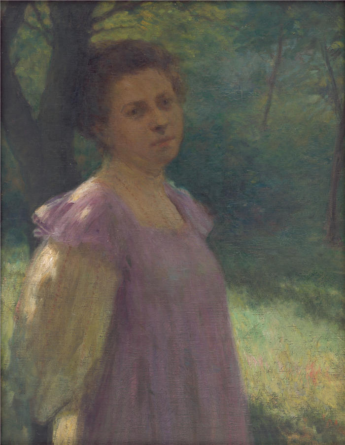 埃莱米尔·哈拉斯-赫拉迪尔（Elemír Halász-Hradil，捷克画家）高清作品-《树下 (1902)》