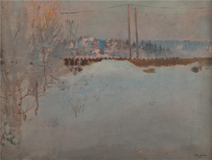 阿克塞利·加伦-卡莱拉（Akseli Gallen-Kallela，芬兰画家）高清作品-《Sumuaamu (马尔米拉) (1891)》