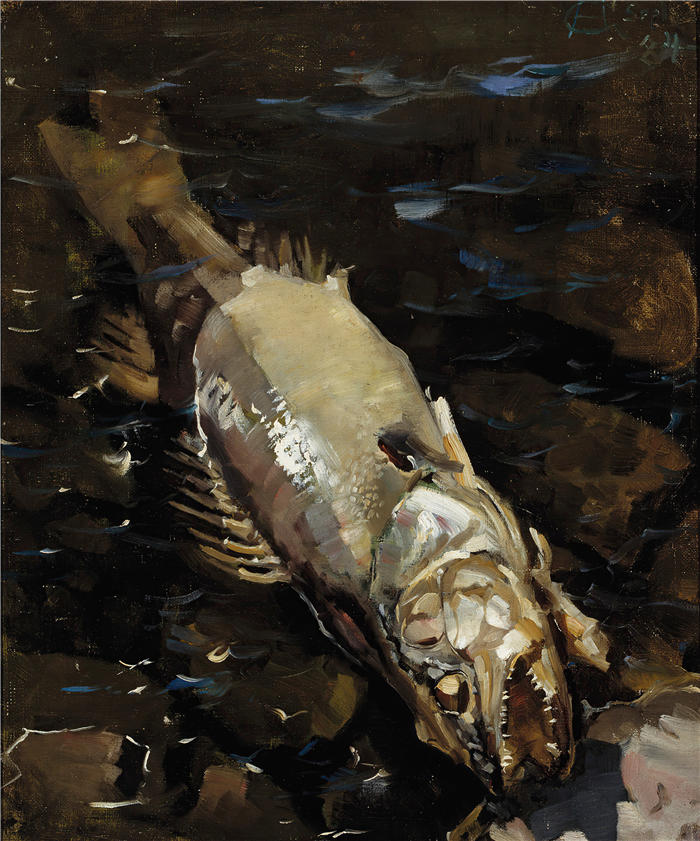 阿克塞利·加伦-卡莱拉(Akseli Gallen-Kallela,芬兰画家)高清作品-《腐朽的砂光机 (1884)》