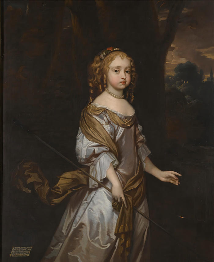 彼得·莱利（Peter Lely，荷兰画家）高清作品-《伊丽莎白·西摩夫人（D.1697）小时候的肖像》