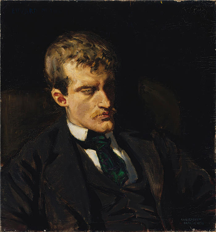 阿克塞利·加伦-卡莱拉(Akseli Gallen-Kallela,芬兰画家)高清作品-《爱德华·蒙克的肖像(1895 年)》