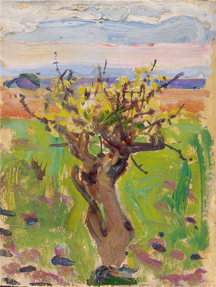 阿克塞利·加伦-卡莱拉（Akseli Gallen-Kallela，芬兰画家）高清作品-《沙漠中的矮树（1909 - 1910）》