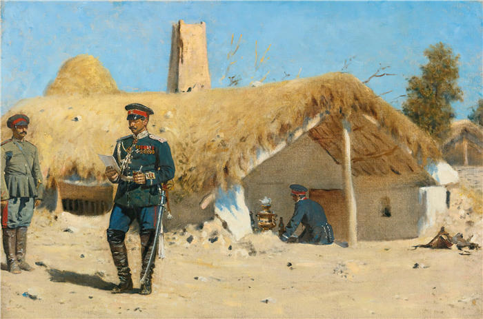 瓦西里·韦列夏金（Vasily Vereshchagin，俄罗斯画家）作品-《副官》