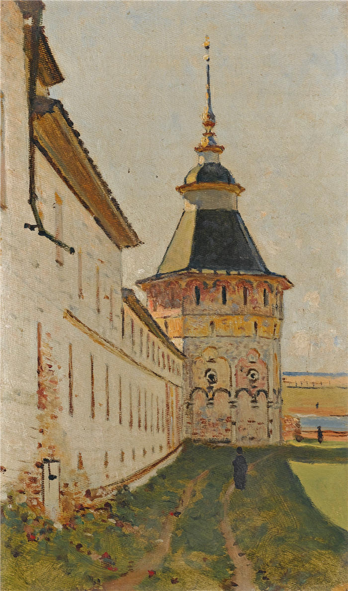 瓦西里·韦列夏金（Vasily Vereshchagin，俄罗斯画家）作品-《寺塔》