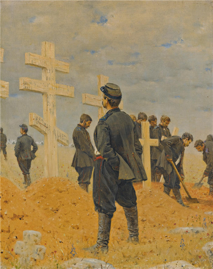 瓦西里·韦列夏金（Vasily Vereshchagin，俄罗斯画家）作品-《堕落的英雄》