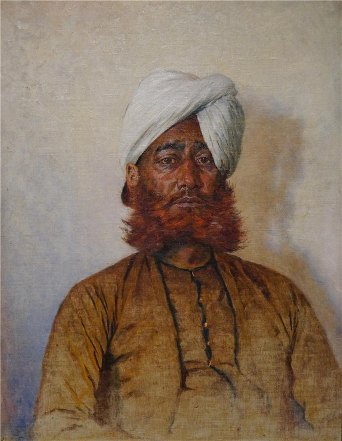 瓦西里·韦列夏金(Vasily Vereshchagin,俄罗斯画家)作品-《穆斯林官员(1882-1883)》