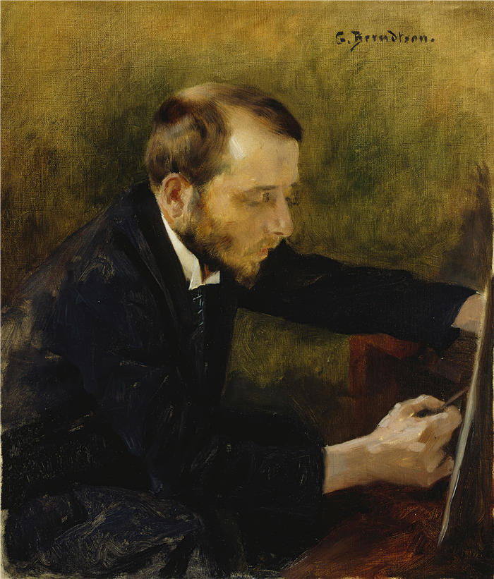 贡纳尔·伯恩特森（Gunnar Berndtson，芬兰画家）作品-《画家 Eero Järnefelt 的肖像（1892 年）》