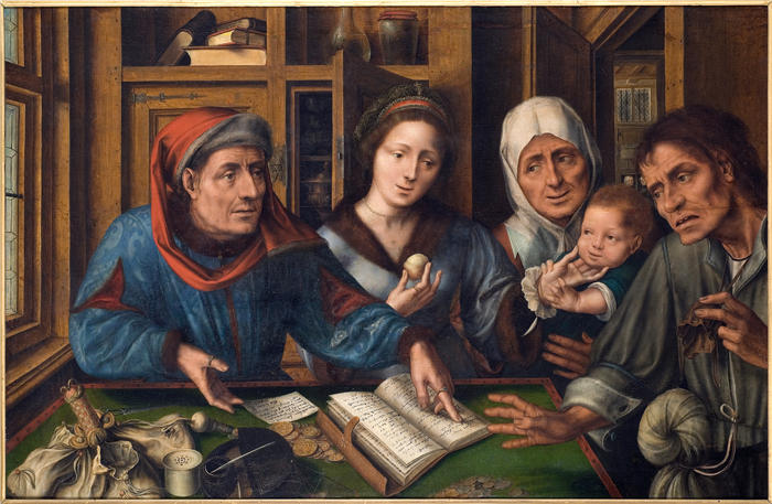 扬·马西斯（ 佛兰芒，Jan Massys）作品 –收租人办公室 (1514)