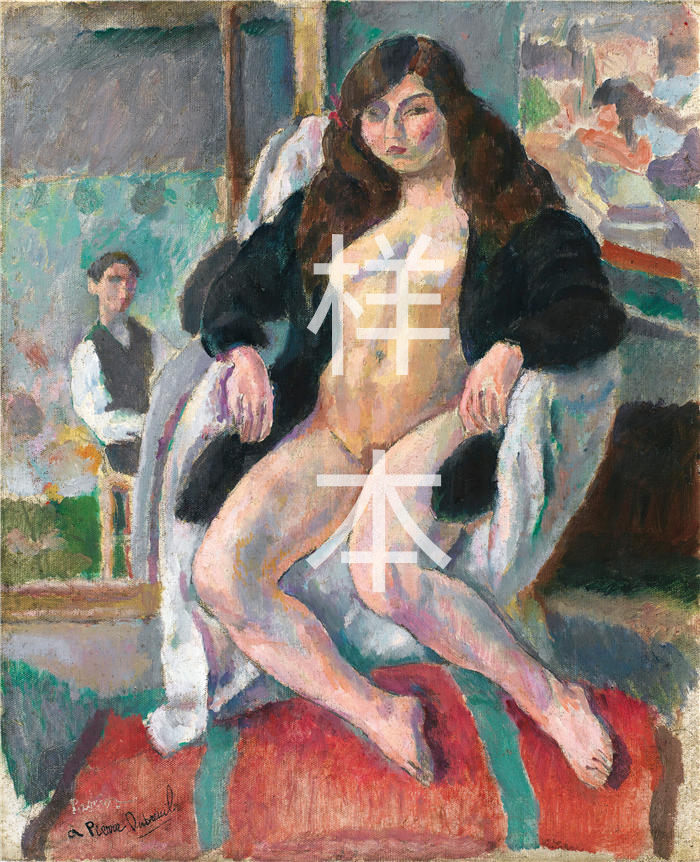 朱尔斯·帕辛（Jules Pascin，法国画家）高清作品-《Le Peintre Et Son Modèle (1910)》