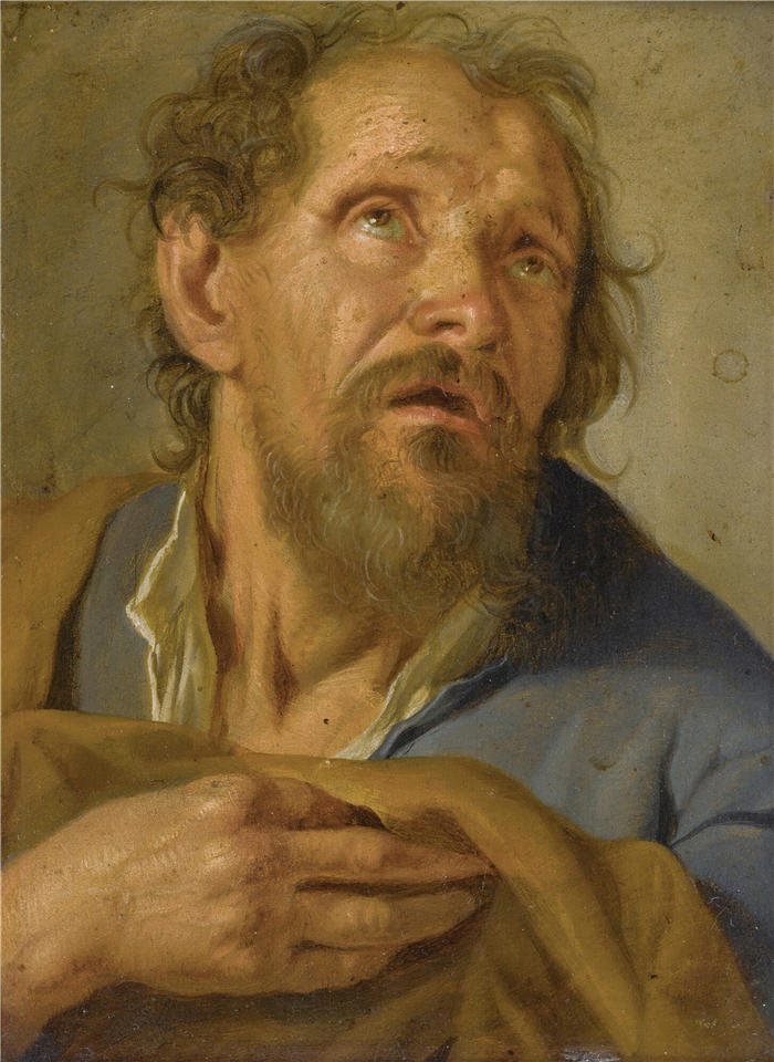 雅各布·图伦夫利特(Jacob Toorenvliet，1640-1719)作品-《一个老人的肖像》