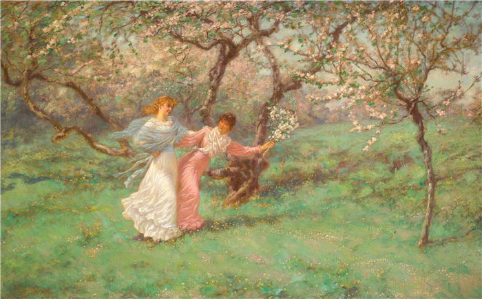 威廉·约翰·轩尼诗（William John Hennessy，爱尔兰，1839 - 1917 年）作品-五月之花 (1885)