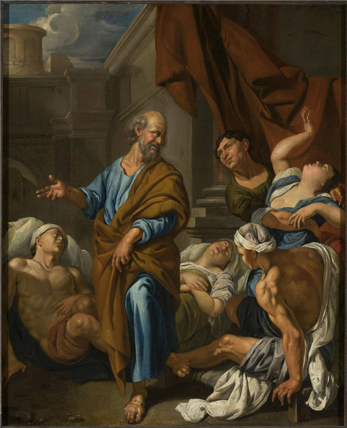 雅各布·图伦夫利特(Jacob Toorenvliet，1640-1719)作品-《圣彼得医治病人》