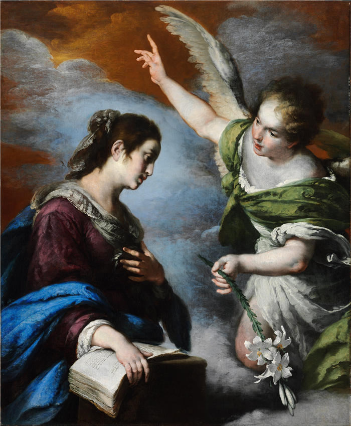 贝尔纳多·斯特罗兹（Bernardo Strozzi，意大利画家）高清作品-《天使报喜》