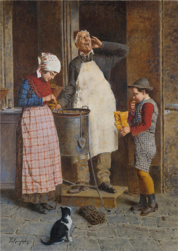 欧金尼奥·赞皮吉（Eugenio Zampighi，意大利画家）作品-《慈悲的天使》