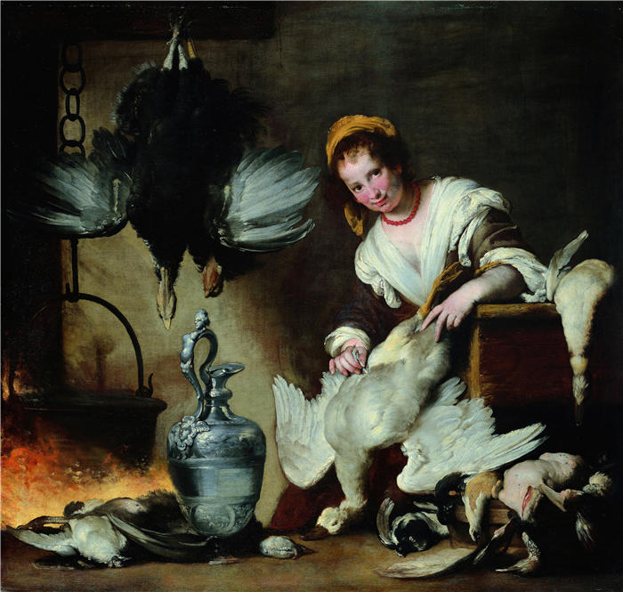 贝尔纳多·斯特罗兹（Bernardo Strozzi，意大利画家）高清作品-《厨师（约 1625 年）》