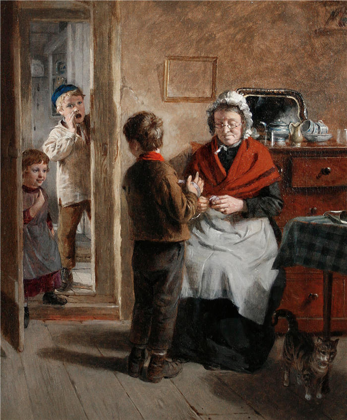 威廉·赫姆斯利(William Hemsley ,英,1817 – 1906)作品-分散注意力