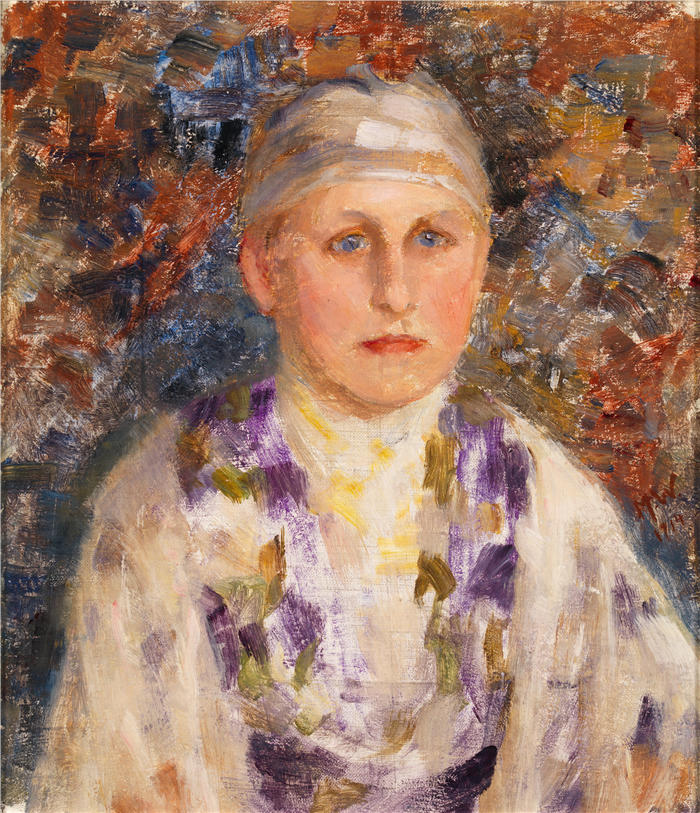 玛丽亚·维克（Maria Wiik，芬兰画家，1853 – 1928 年)作品-布列塔尼女人 (1914)